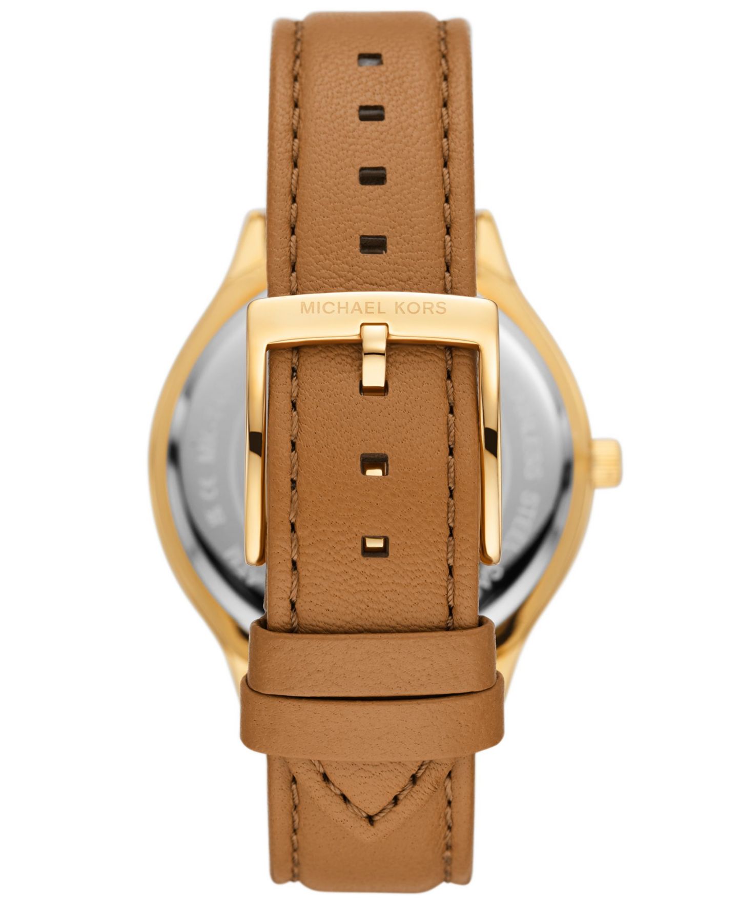 Женские часы Michael Kors Slim Runway Three-Hand Luggage Leather Watch 38mm — фото 2