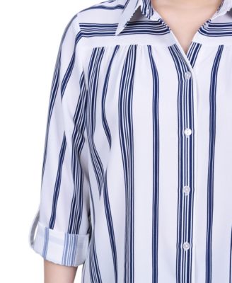 Women's Long Roll Tab Sleeve Blouse