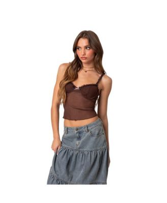 Womens Mercy Sheer Mesh Bra Top