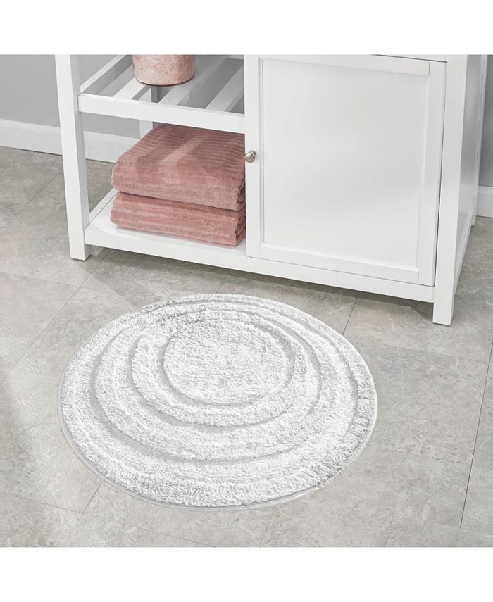 mDesign Round Microfiber Bathroom Spa Mat, Accent Rug, Machine Washable