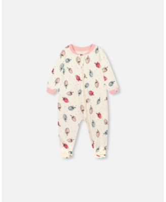 Deux Par Deux Organic Cotton One Piece Pajama - Printed Strawberry