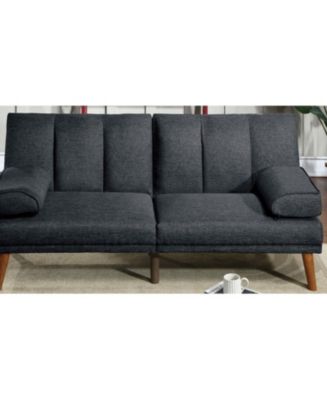 Simplie Fun Polyfiber Adjustable Sofa Bed Living Room Solid Wood Legs ...