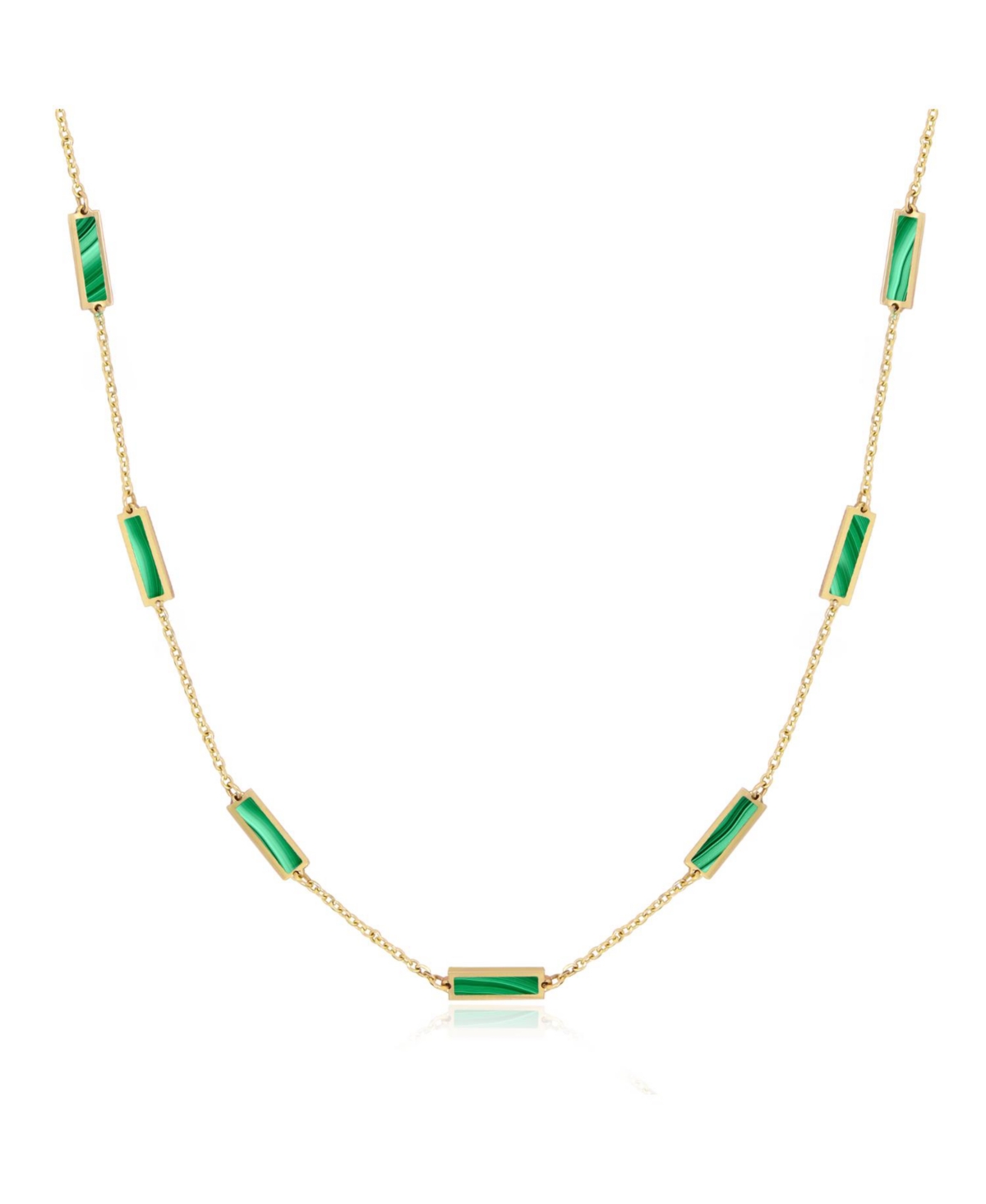 Malachite Bar Chain Necklace - Green