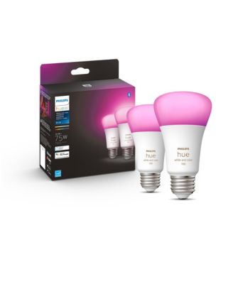 Philips Hue A19 Bluetooth 75W Smart LED Bulbs (2-Pack) - Macy's