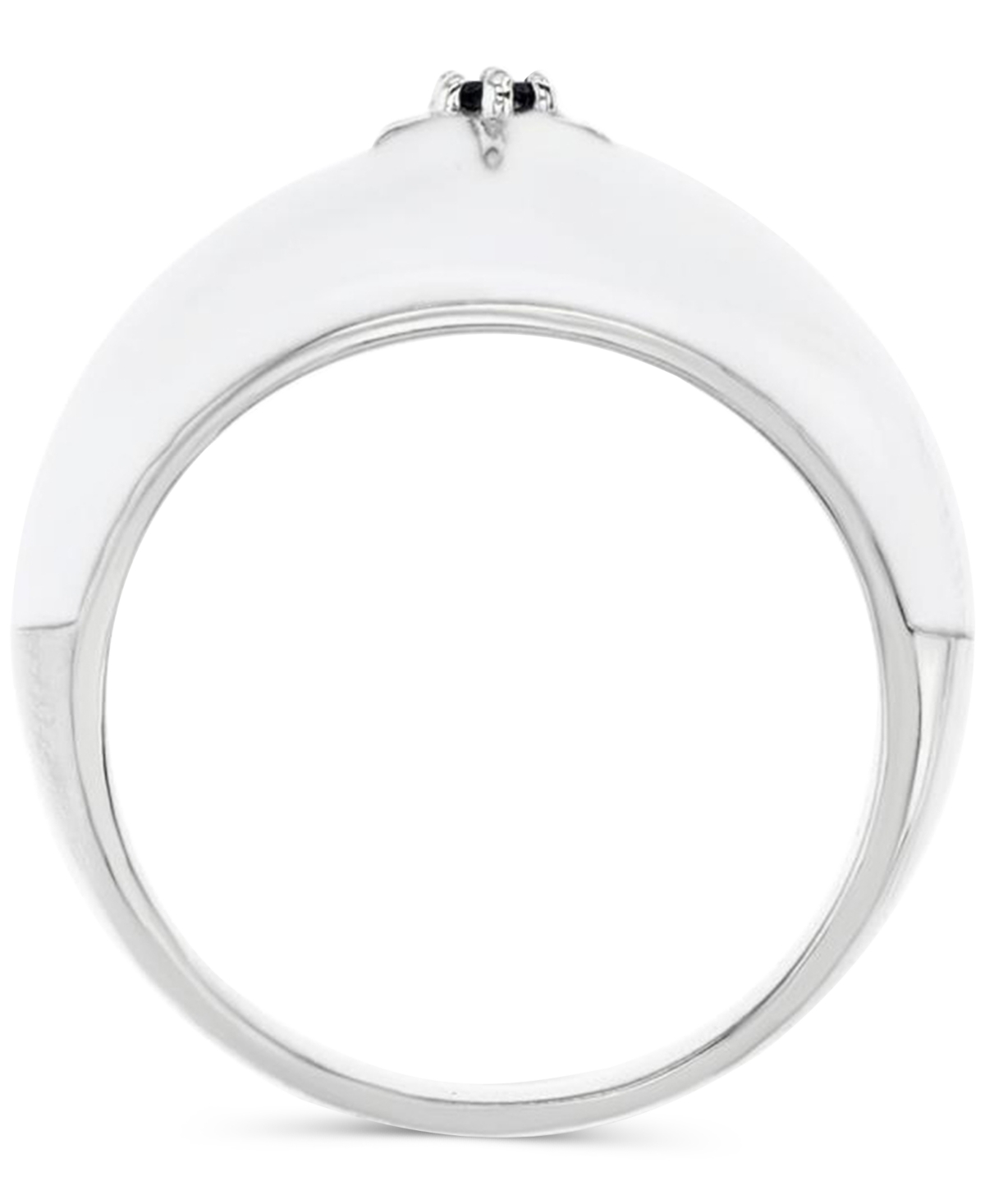 Lab-GrownSapphire (1/20 ct. tw.) & Enamel Star Ring in Sterling Silver (Also in Black Spinel) - White