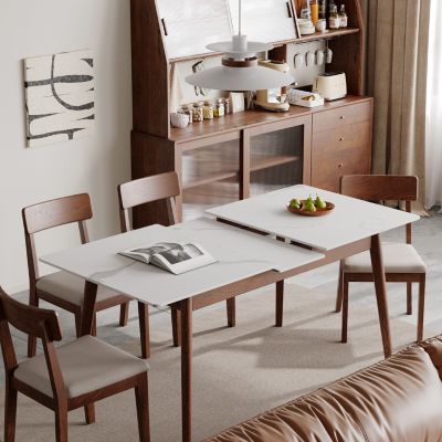 Streamdale Telescopic dining table for 6-8, walnut wood