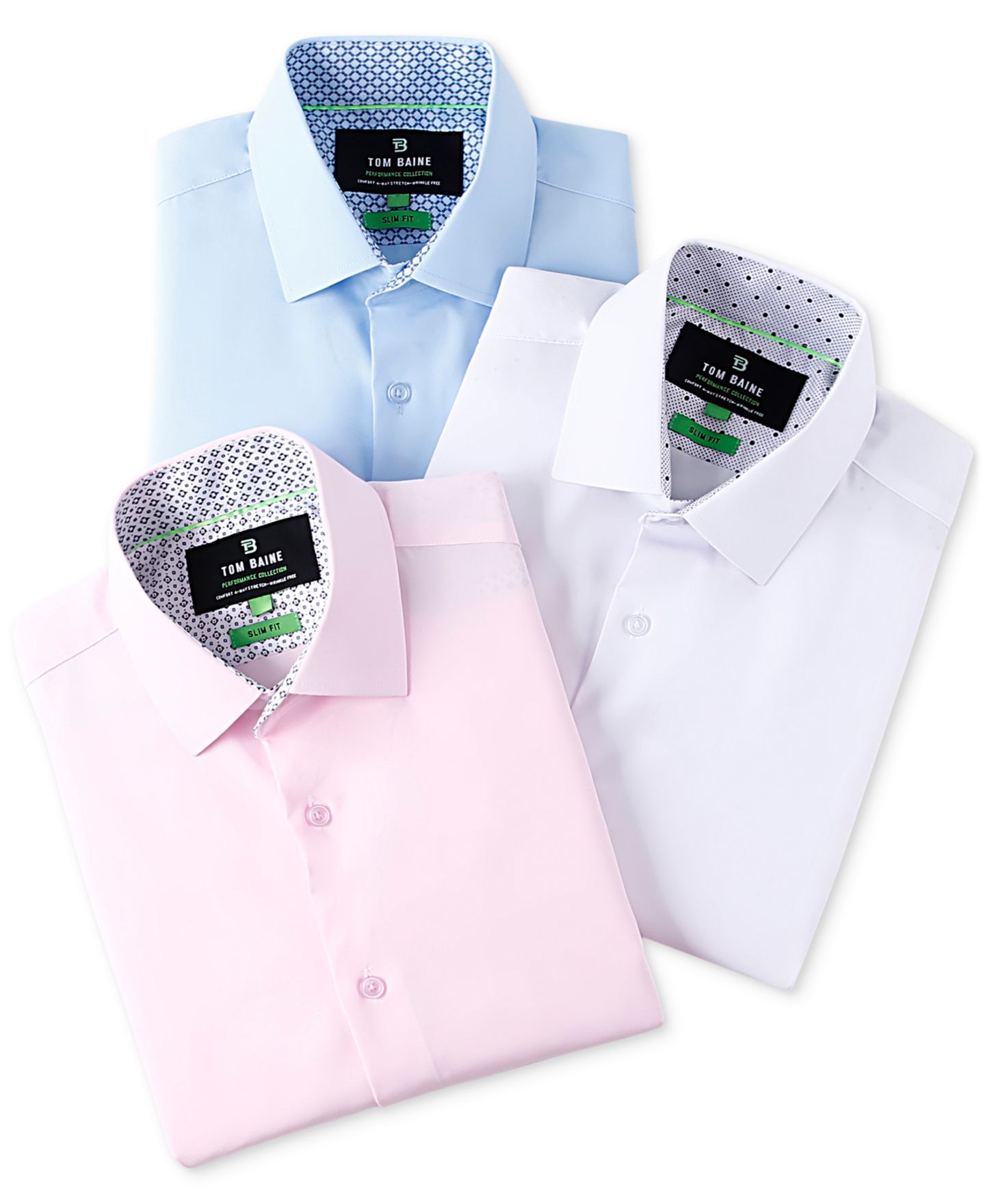 Мужская рубашка Tom Baine Slim Fit Short Sleeve Performance Button Down Dress Shirt, цвет: Чёрный — фото 5
