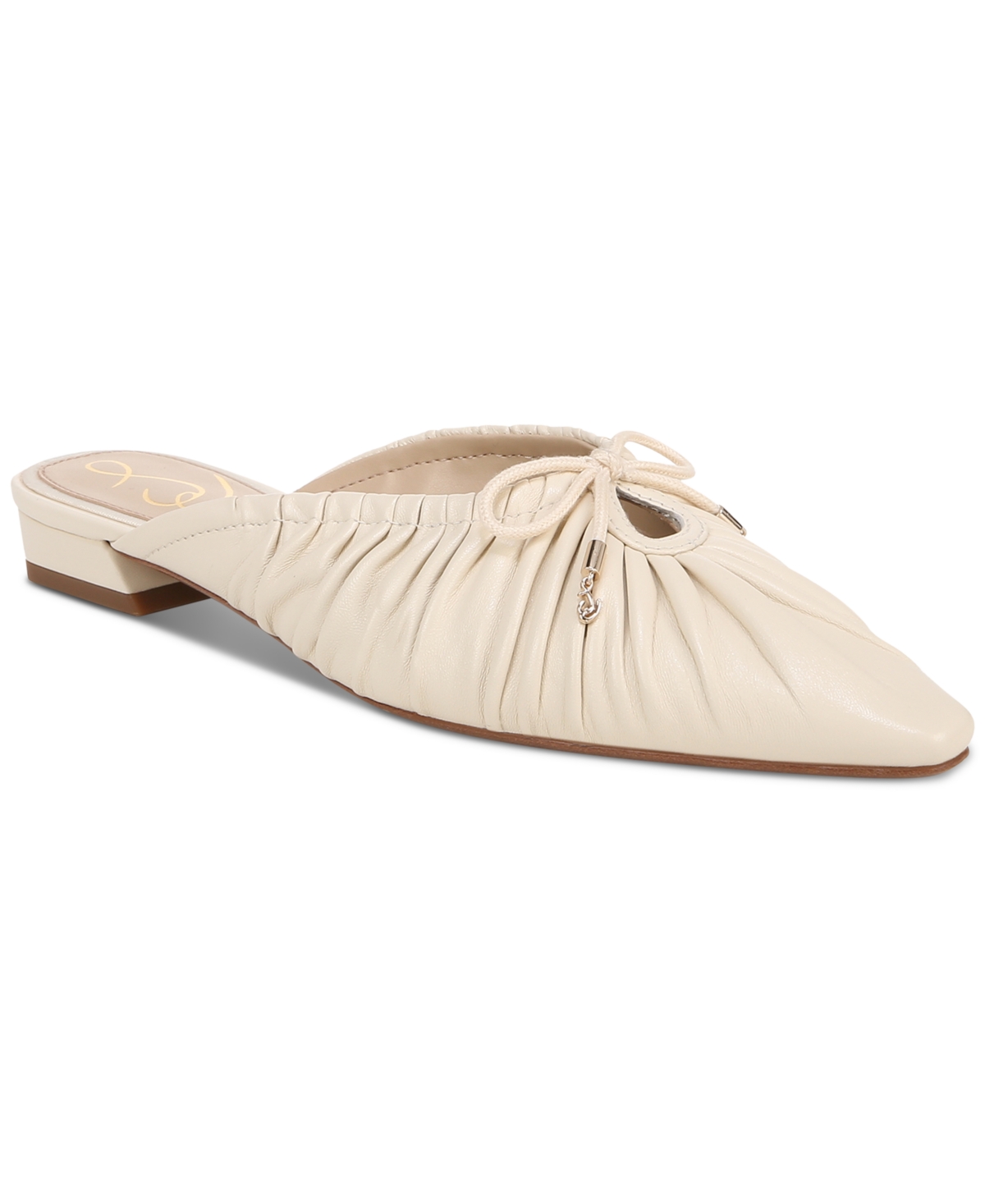 Sam Edelman Women's Julia Ruched Pointed-toe Flats In Modern Ivory