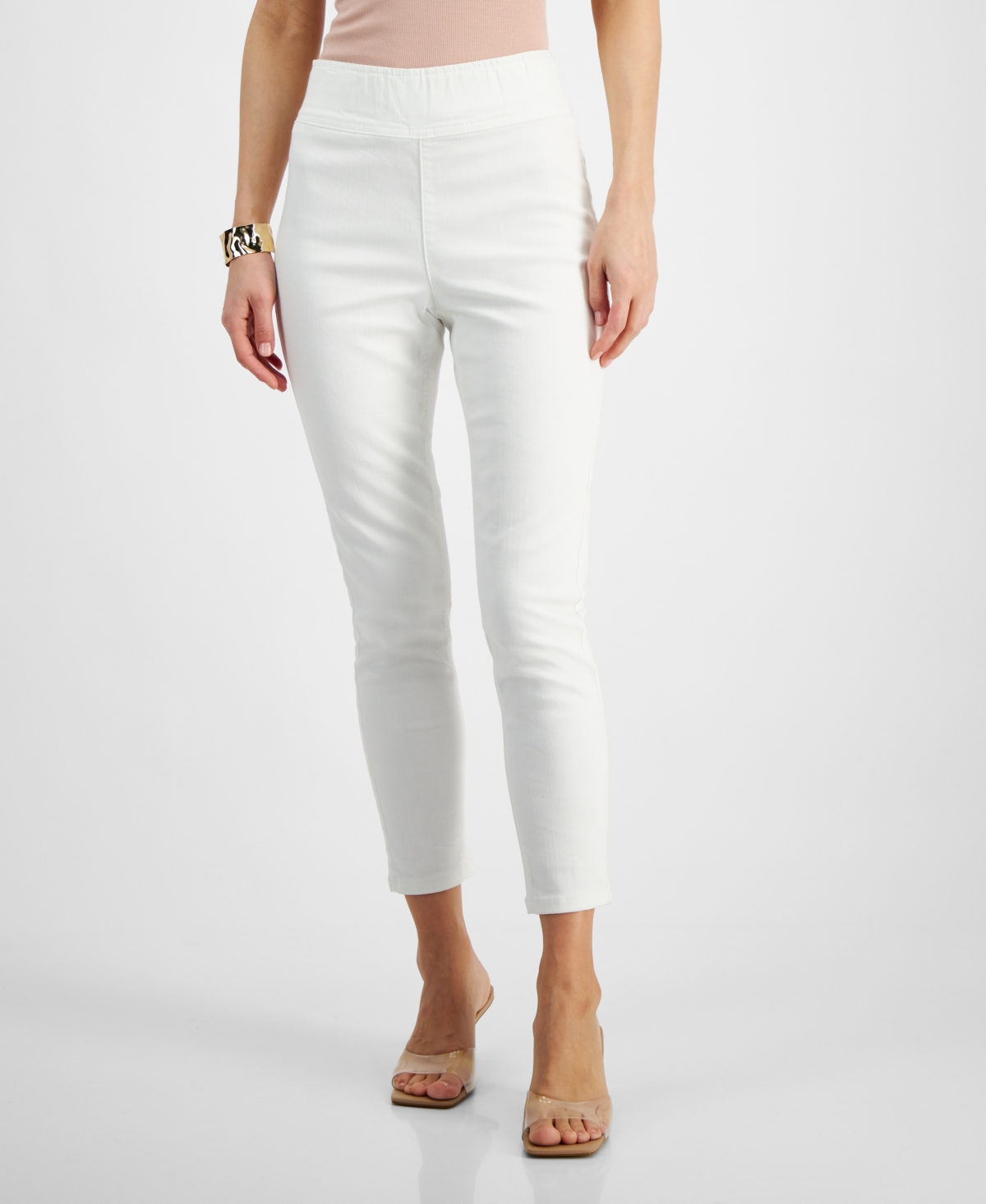 Inc International Concepts Women's Pull-on Skinny Cropped Jeans, Created For Macy's In Bright White