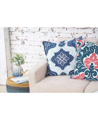 William Indigo Blue and Surf Pillow, 20" x 20"