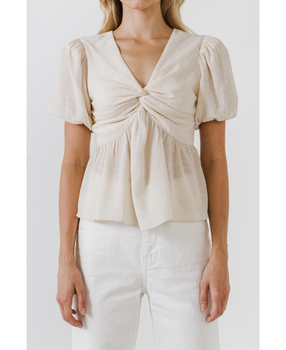 Women's Knotted Top - Cream