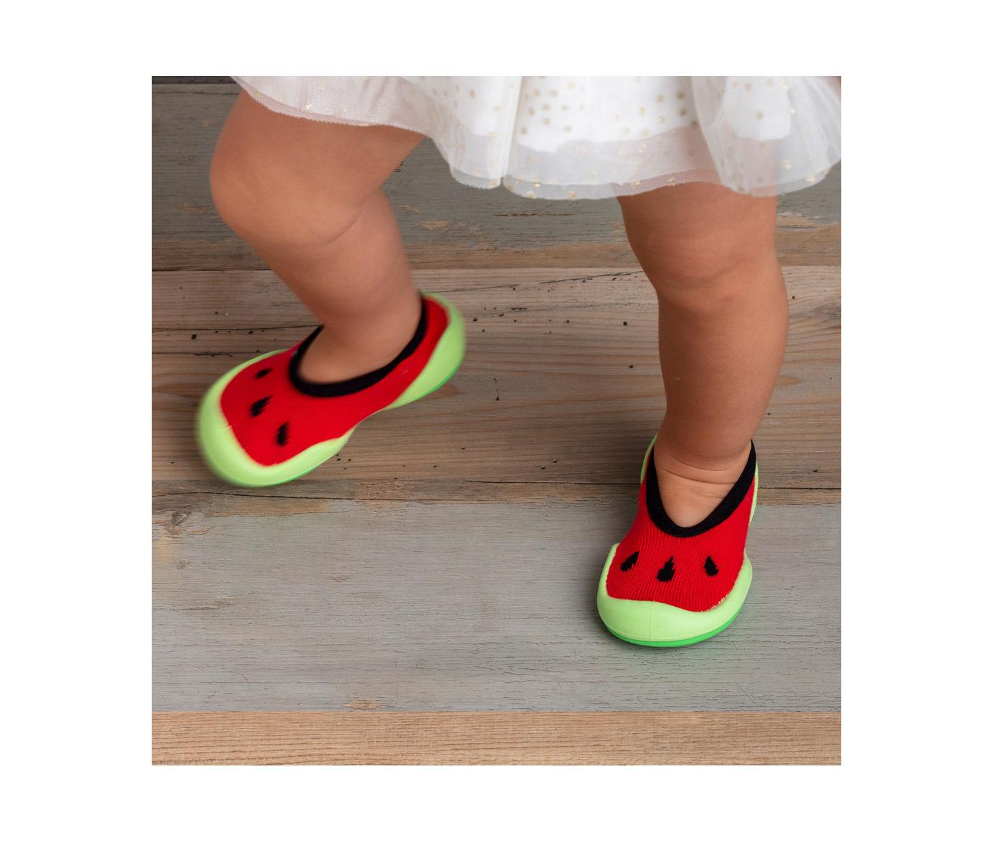 Обувь Komuello Girl First Walk Sock Shoes Flat Watermelon для мальчиков-малышей, цвет: Красный — фото 2