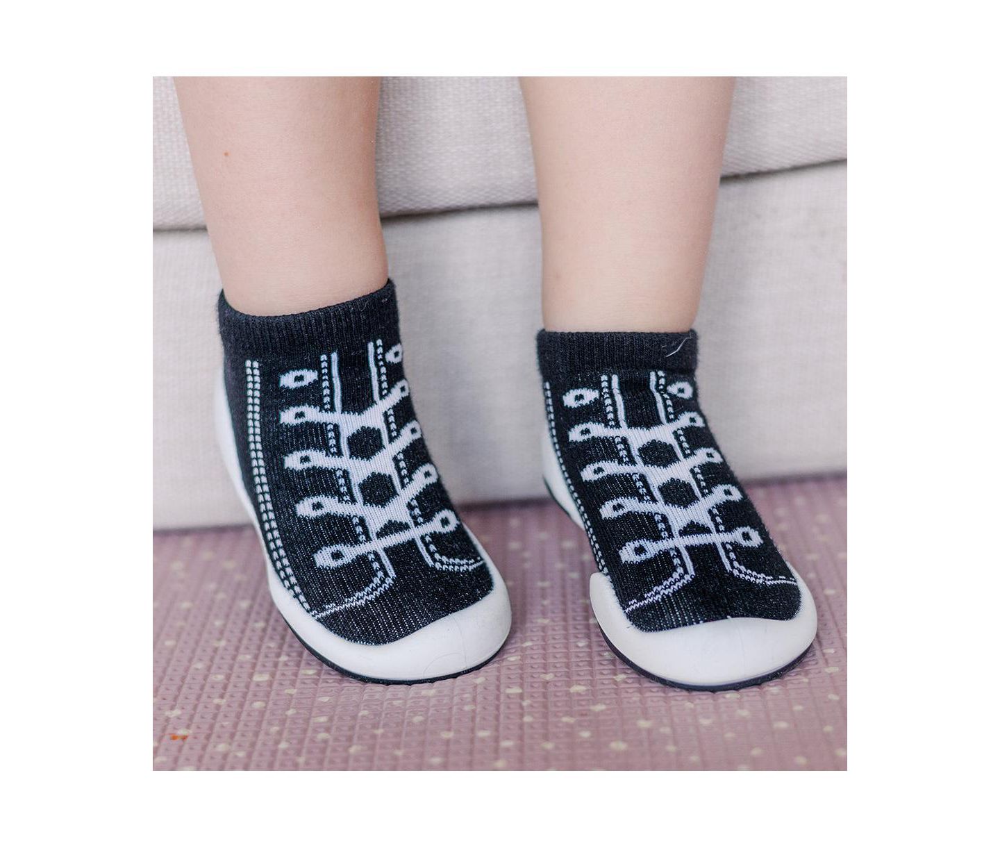 Детские кроссовки Komuello Infant Girl Boy First Walk Sock Shoes Sneakers - Black — фото 2