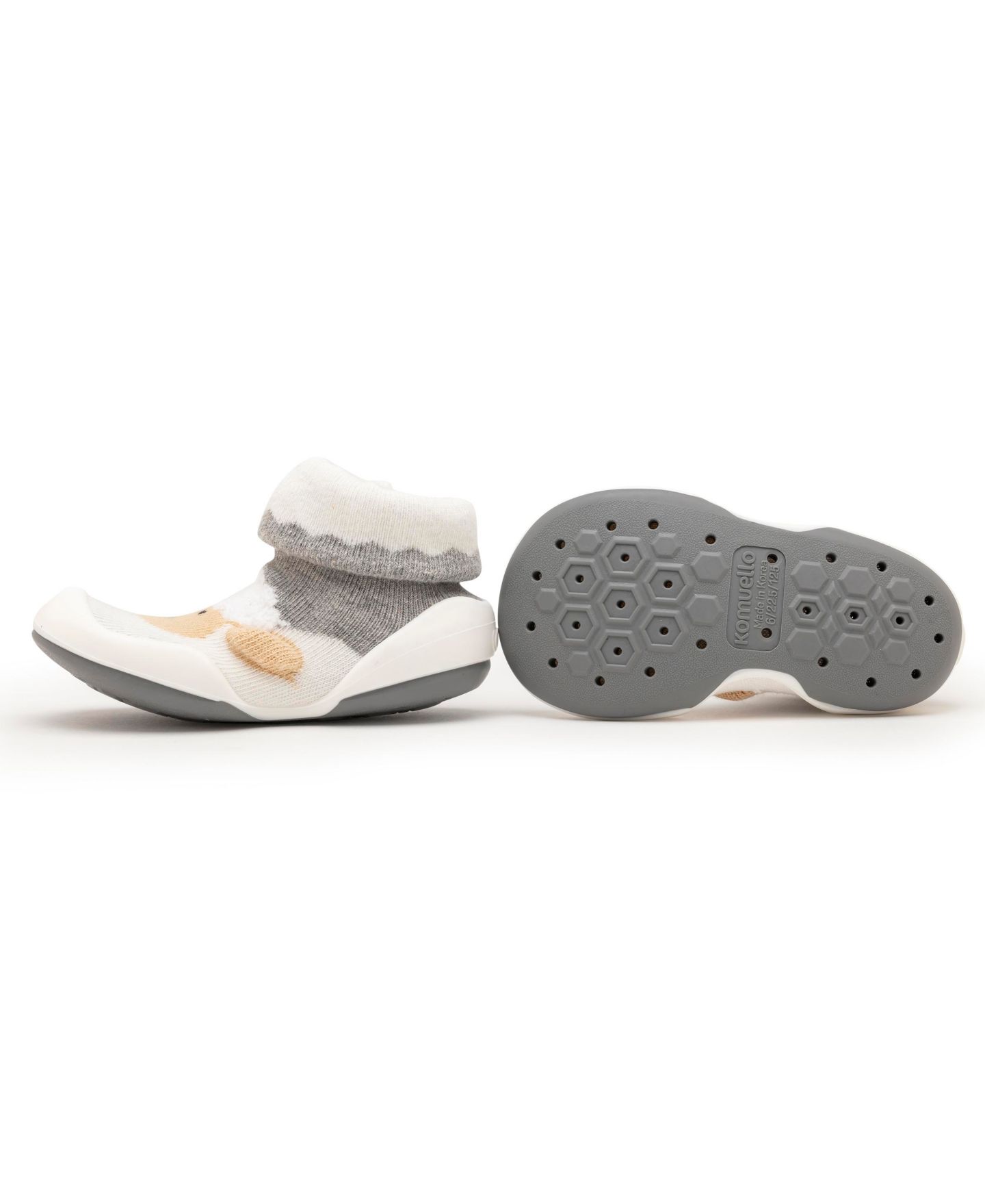 Обувь Komuello Boy First Walk Sock Shoes Little Lamb - Heather Grey для девочек-малышей, цвет: Серый — фото 2