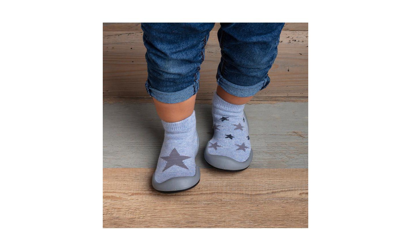 Обувь Komuello Boy First Walk Sock Shoes Twinkle Twinkle - Heather Blue для девочек-малышей, цвет: Синий — фото 2