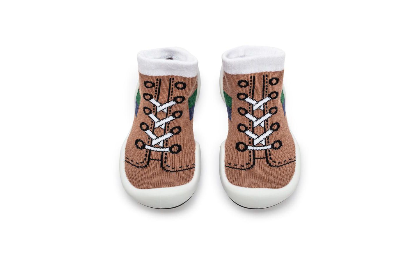 Носки Komuello Infant Girl Boy First Walk Sock Shoes Runner - Brown, цвет: Коричневый — фото 1