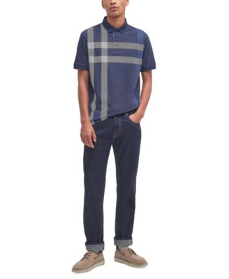 Men's Blaine Oversized Tartan-Print Polo