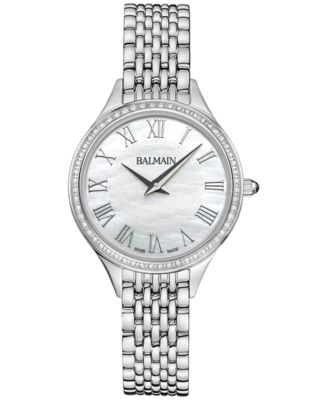 Balmain - Women's Swiss  de Balmain Diamond (1/4 ct. t.w.) Stainless Steel Bracelet Watch 29mm