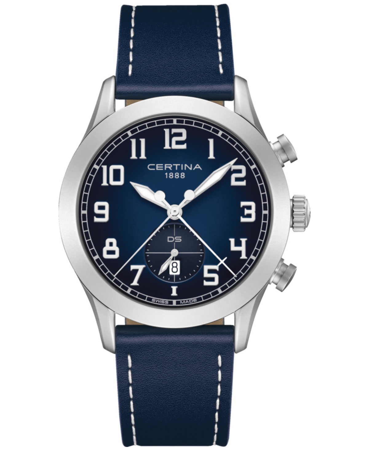 Men's Swiss Chronograph Ds Pilot Blue Strap Watch 43mm - Blue