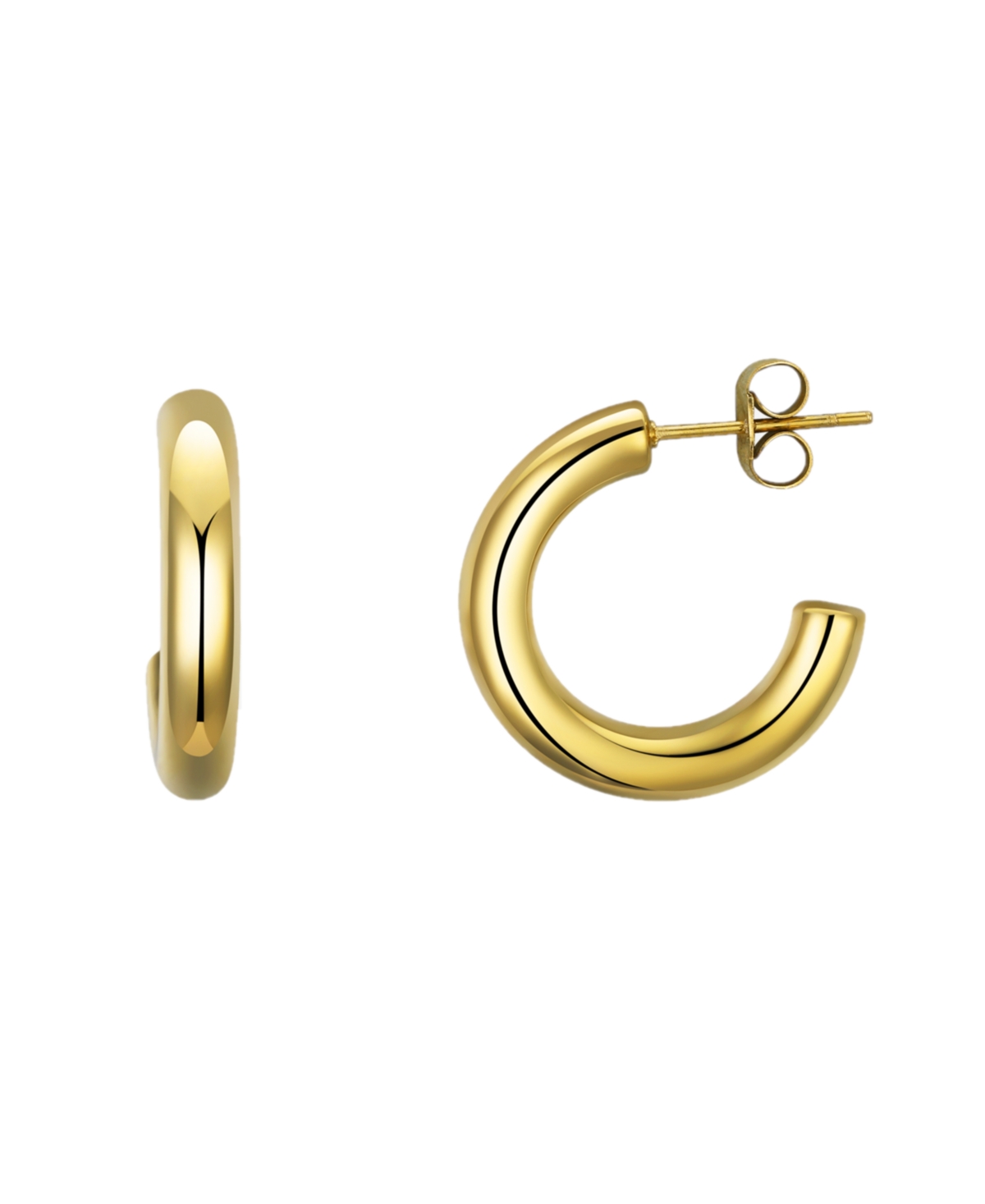 Gold-Tone Stainless Steel Hoop Earrings - Gold
