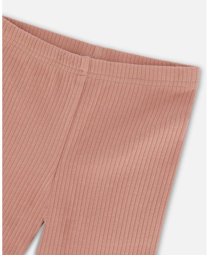 Deux Par Deux Brushed Rib Leggings - Rosette Light Pink