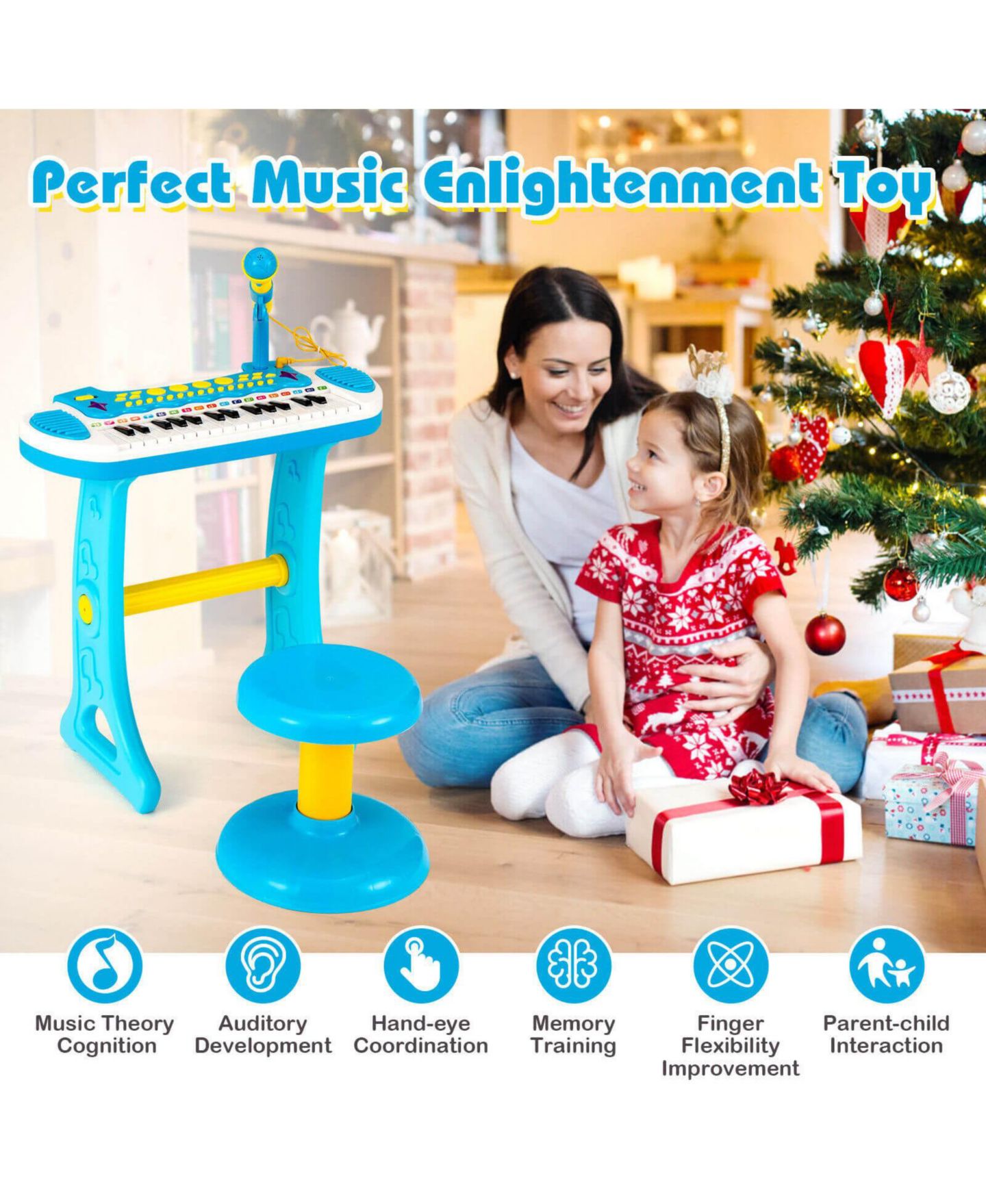 Детская игрушка SUGIFT 31-Key Kids Musical Instrument Piano Keyboard Toy with Microphone, Multiple Sounds and Demo Songs for Age 3+ — фото 2
