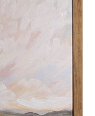 Peaceful River Hand Embellished Framed Canvas Abstract Landscape Wall Art