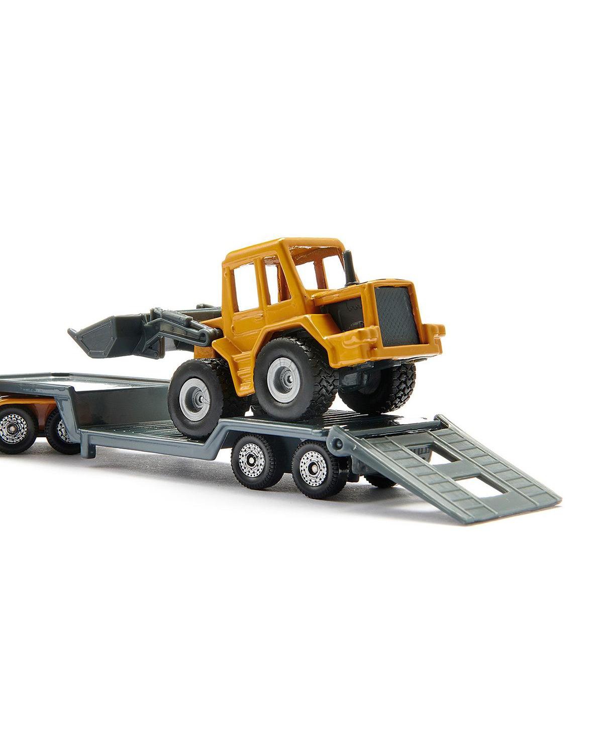 Semi Truck with Low Loader Trailer and Loader by Siku 1616 - Yellow
