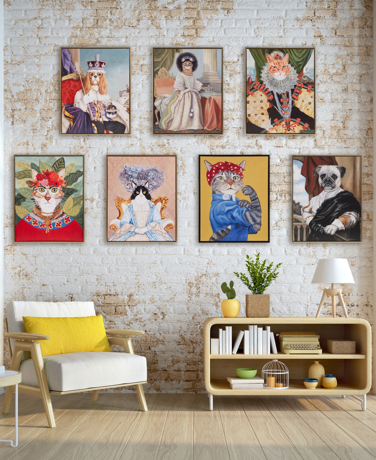 Madison Park Pet Portrait Rosie The Feline Framed Canvas Wall Art