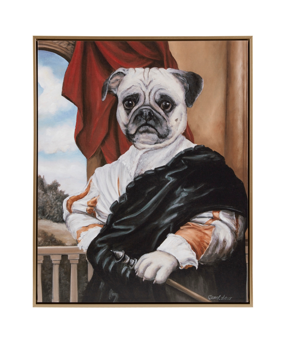 Madison Park Pet Portrait Captain's Guard Pug Framed Canvas Wall Art In Open Misce