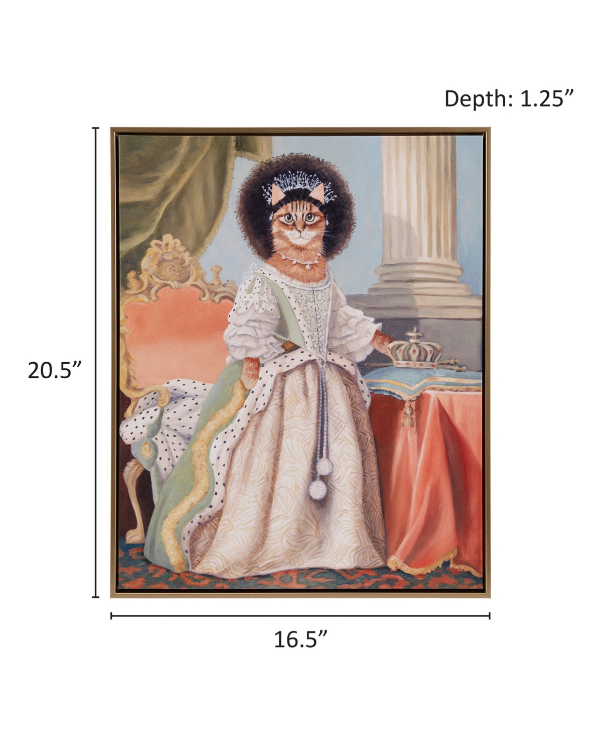 Madison Park Pet Portrait Kitty Queen Charlotte Framed Canvas Wall Art In Open Misce