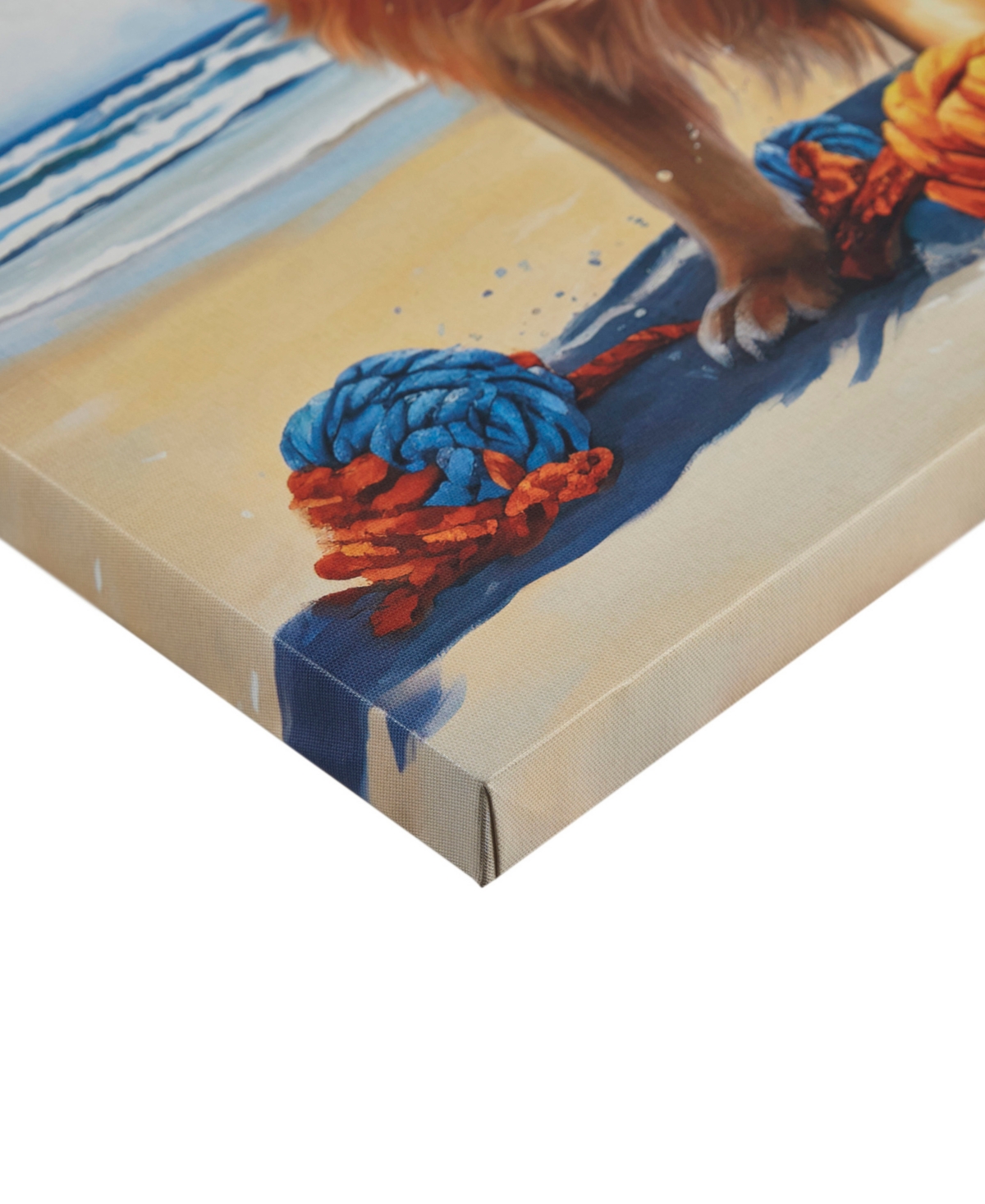 Shop Madison Park Beach Dogs Golden Retriever Canvas Wall Art In Open Blue