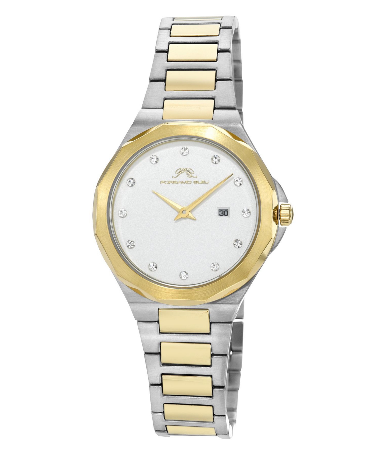 Victoria Stainless Steel Two Tone & White Women's Watch 1242CVIS - Two-tone