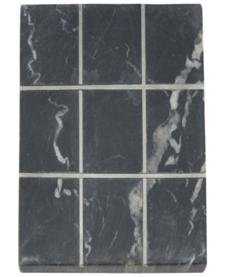 Marble Tic Tac Toe Game Set with Gold-Tone or Silver-Tone Inlay, 6" x 6" x 1"