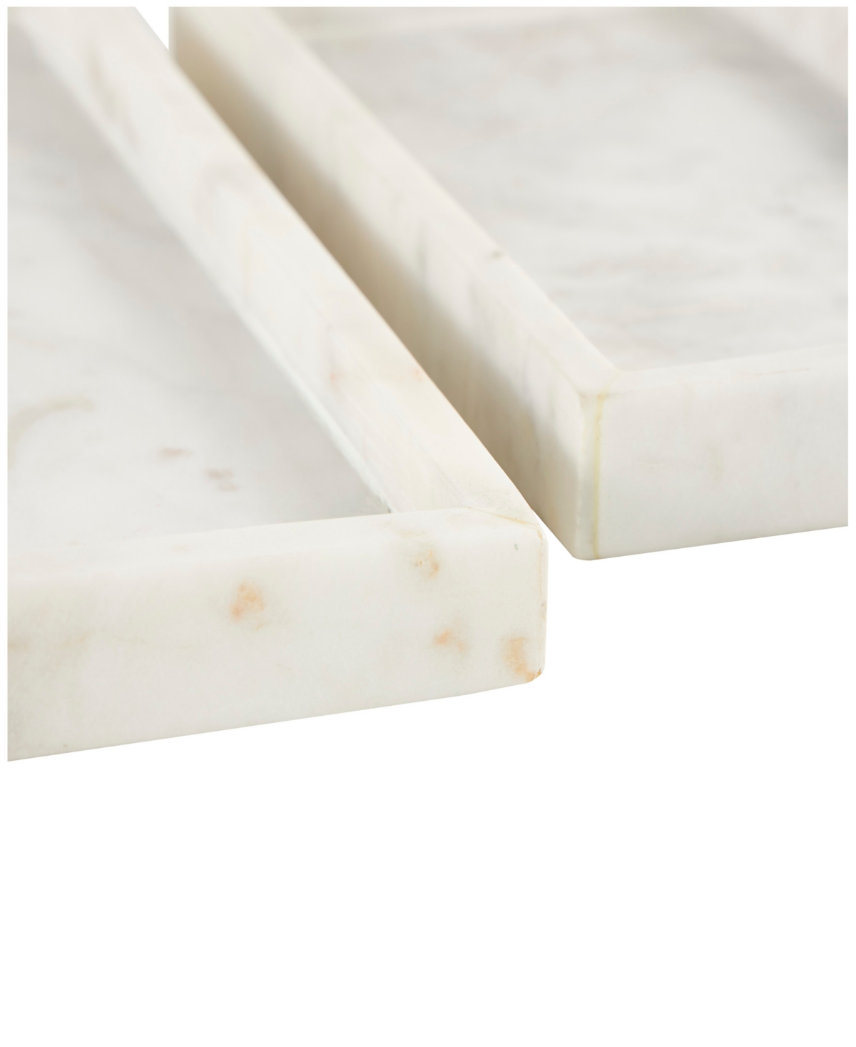 Shop Cosmoliving By Cosmopolitan Real Marble Slim Tray Set Of 2 In White