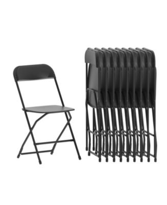 EMMA+OLIVER Set Of 10 Stackable Folding Plastic Chairs - 650 Lb