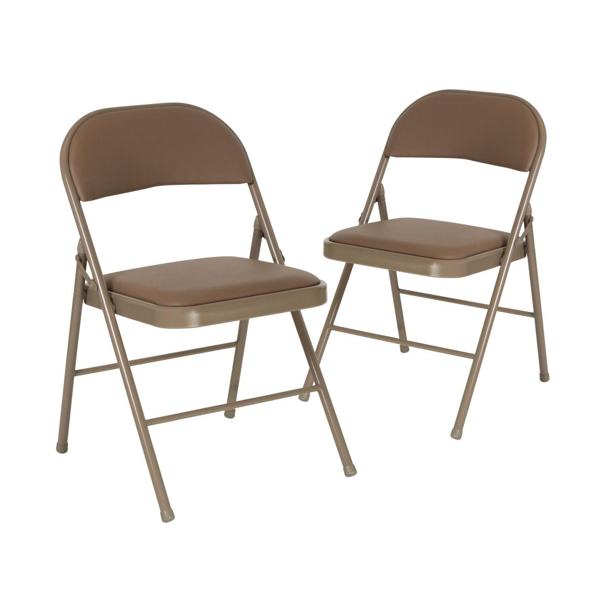 Emma+oliver 2 Pack Home & Office Portable Vinyl Folding Metal Event Chair In Beige