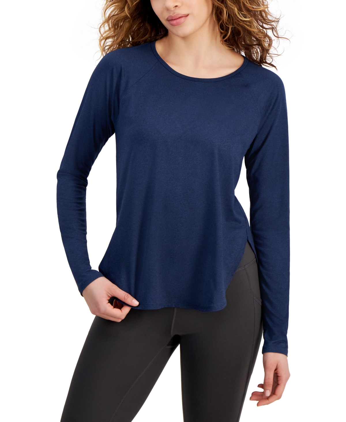 Women's Performance Long-Sleeve Top, Created for Macy's - Molten Pink