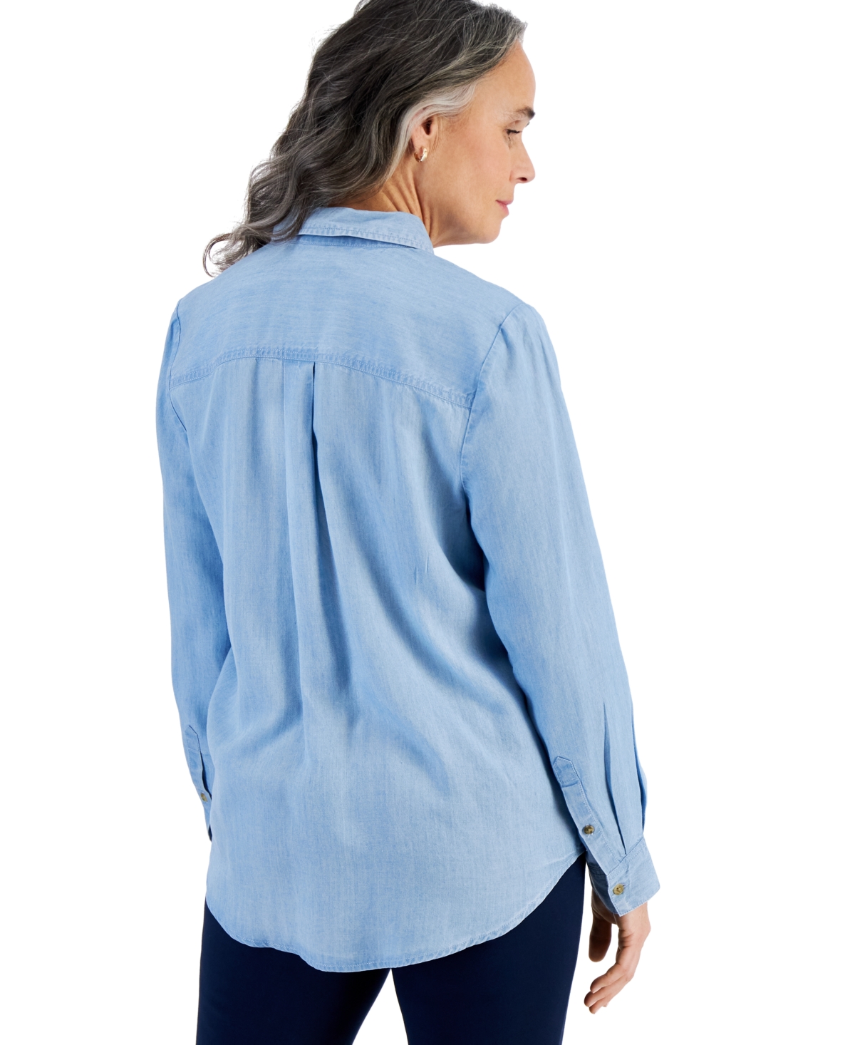 Shop Style & Co Women's Button-up Perfect Shirt, Xs-4x, Created For Macy's In Emma Wash