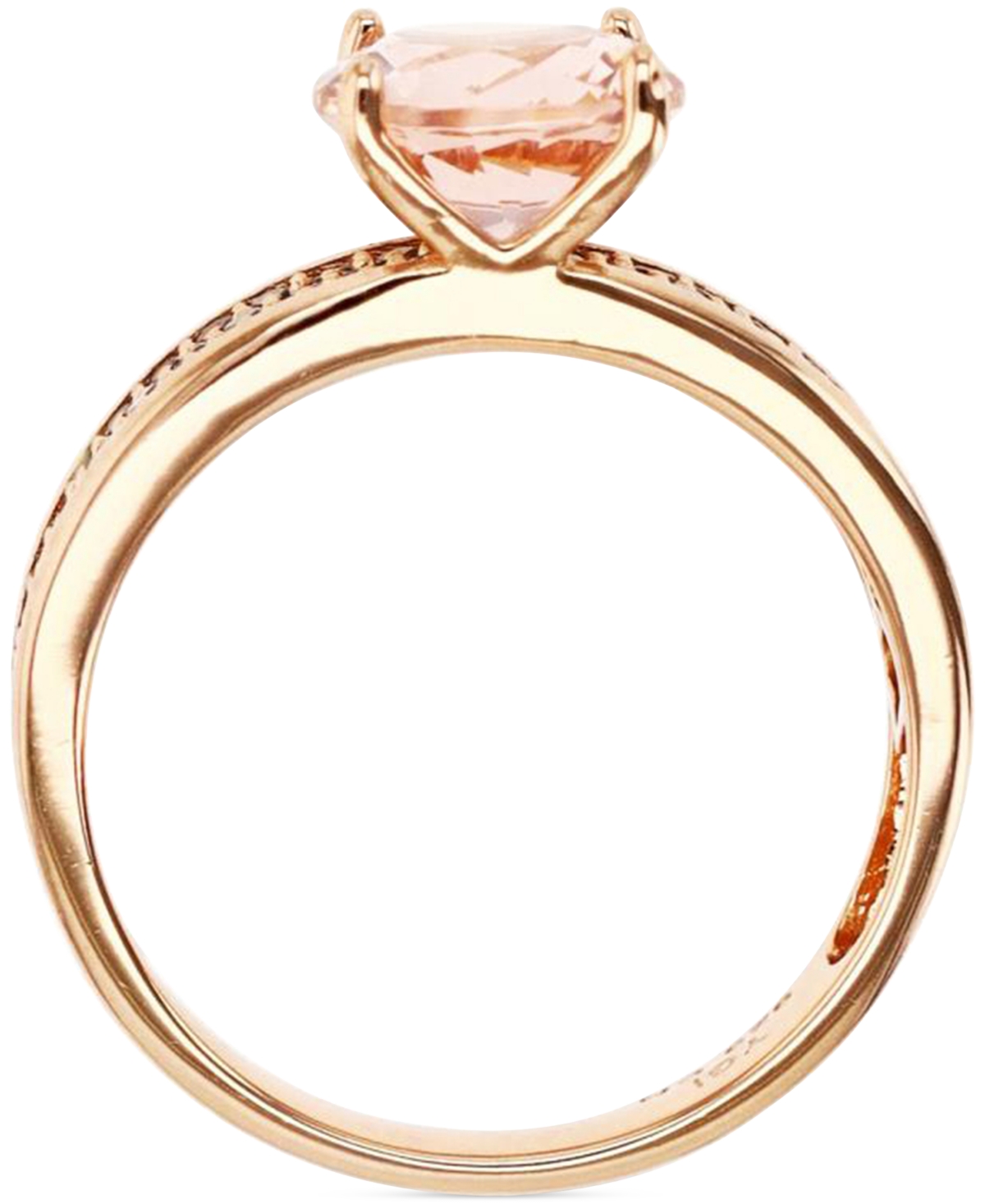 SimulatedNano (1-5/8 ct. t.w.) & Smoky Cubic Zirconia Pave Statement Ring in 14k Rose Gold-Plated Sterling Silver - Morganite