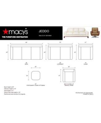 Macy's Jeddo Leather Sofa Collection Created For Macys In Dark Brown