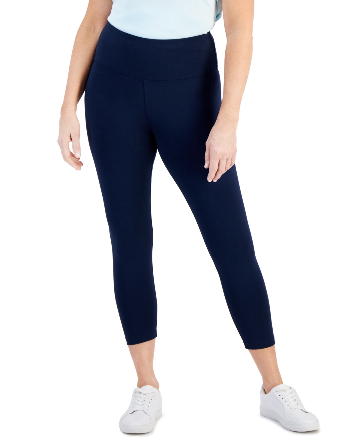 Women's High Rise Cropped Pull-On Leggings, Created for Macy's - Charcoal Hthr