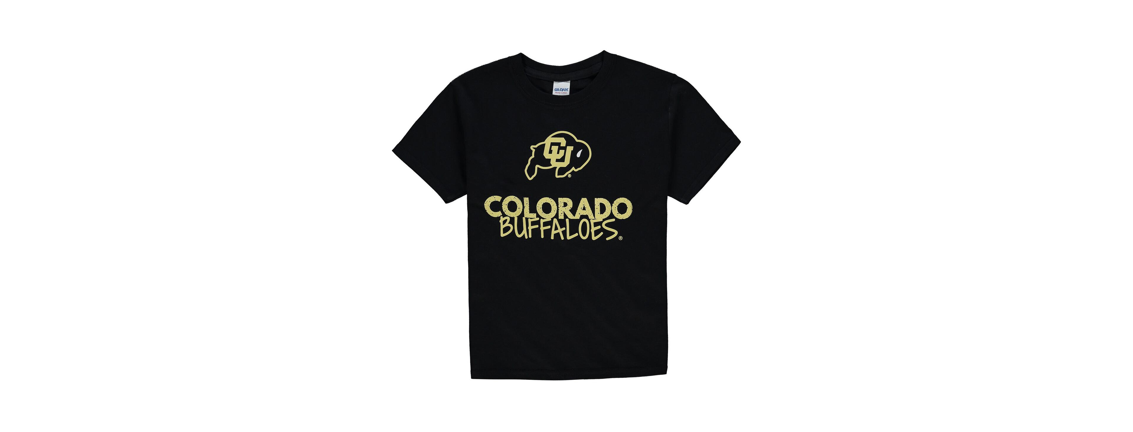Big Boys Black Colorado Buffaloes Crew Neck T-shirt