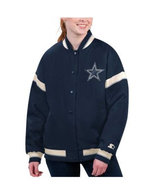 Women's Starter Navy Dallas Cowboys Tournament Full-Snap Varsity Jacket ...