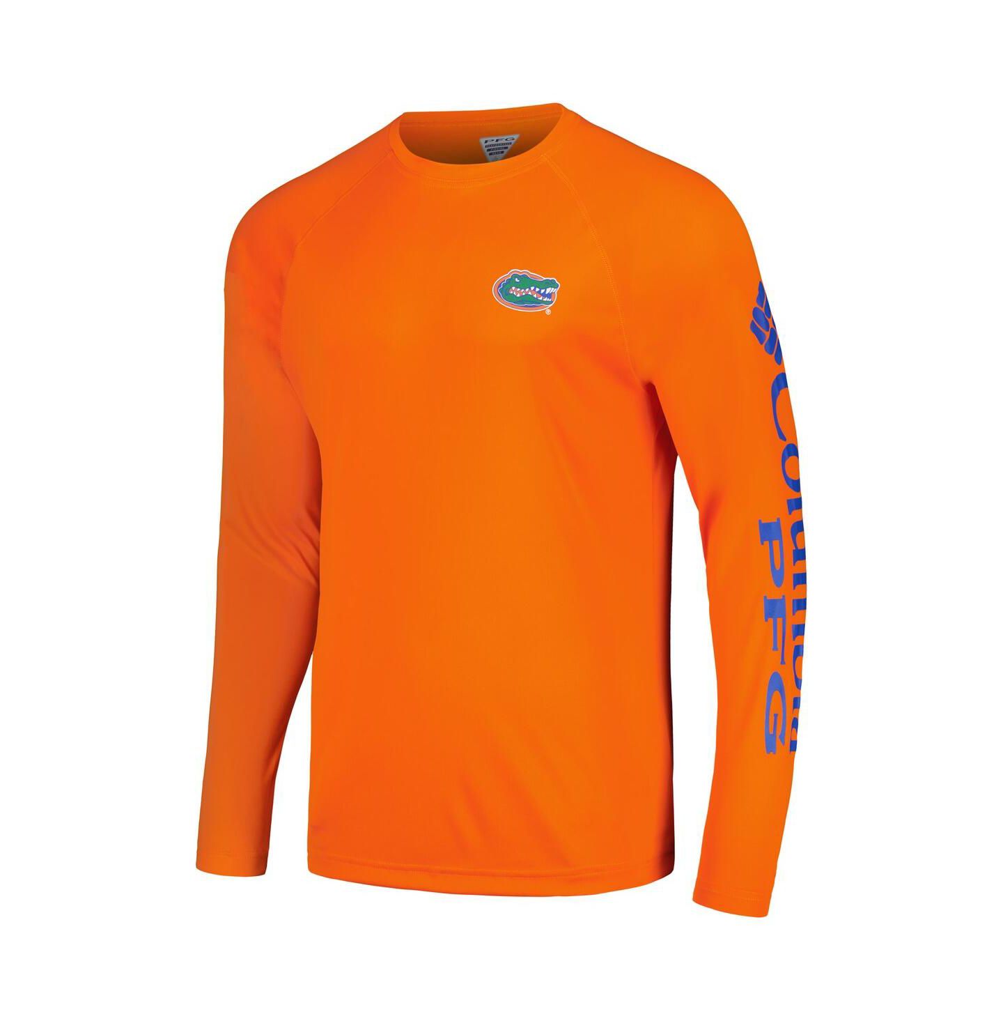 Мужская футболка Columbia Orange Florida Gators Terminal Tackle Omni-Shade Raglan Long Sleeve — фото 3