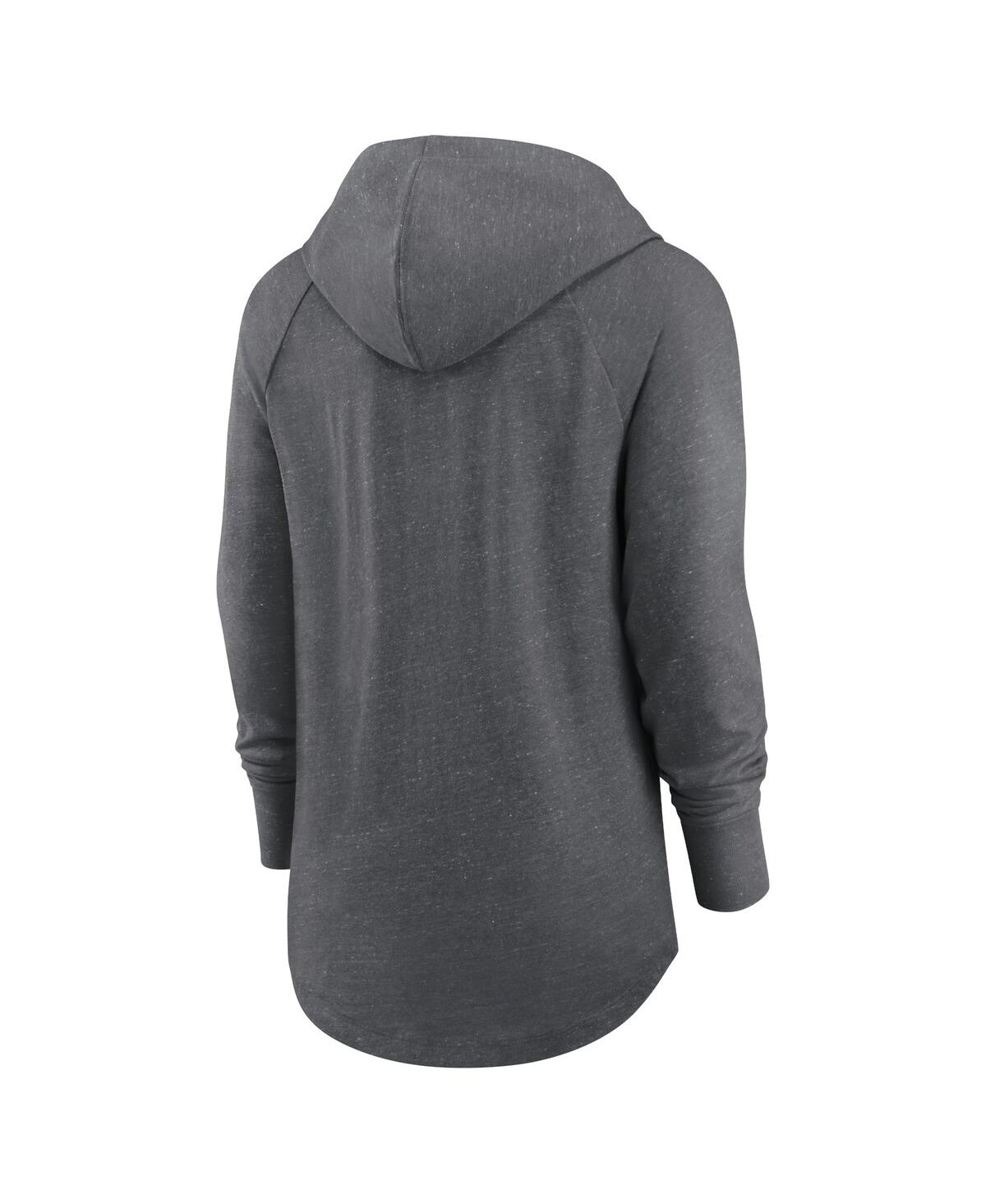Women's NikeNew Orleans Saints Raglan Funnel Neck Pullover Hoodie - Heather Charcoal