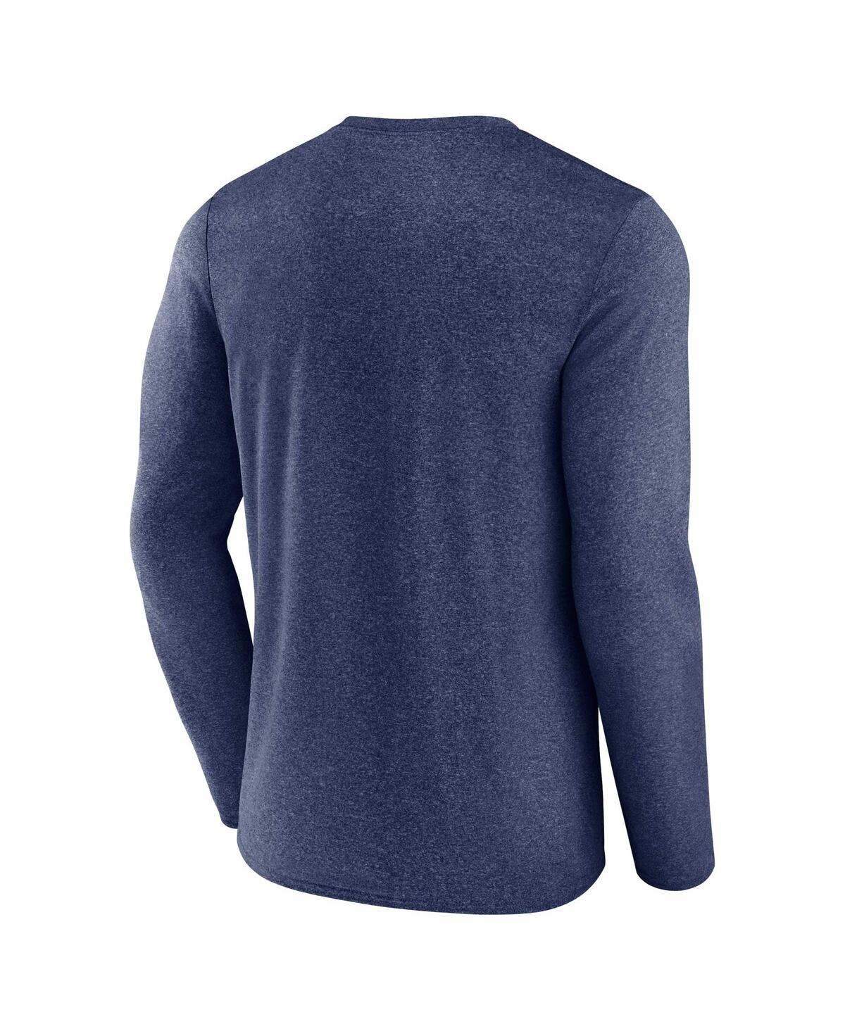 Men's FanaticsBlue Seattle Kraken Long Sleeve T-shirt - Heather Deep Sea