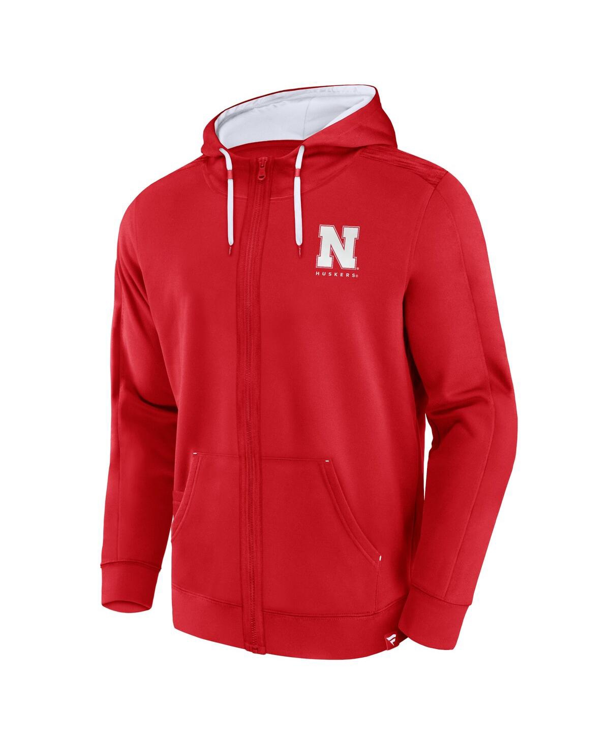Men's FanaticsNebraska Huskers Power Index Full-Zip Hoodie - Scarlet