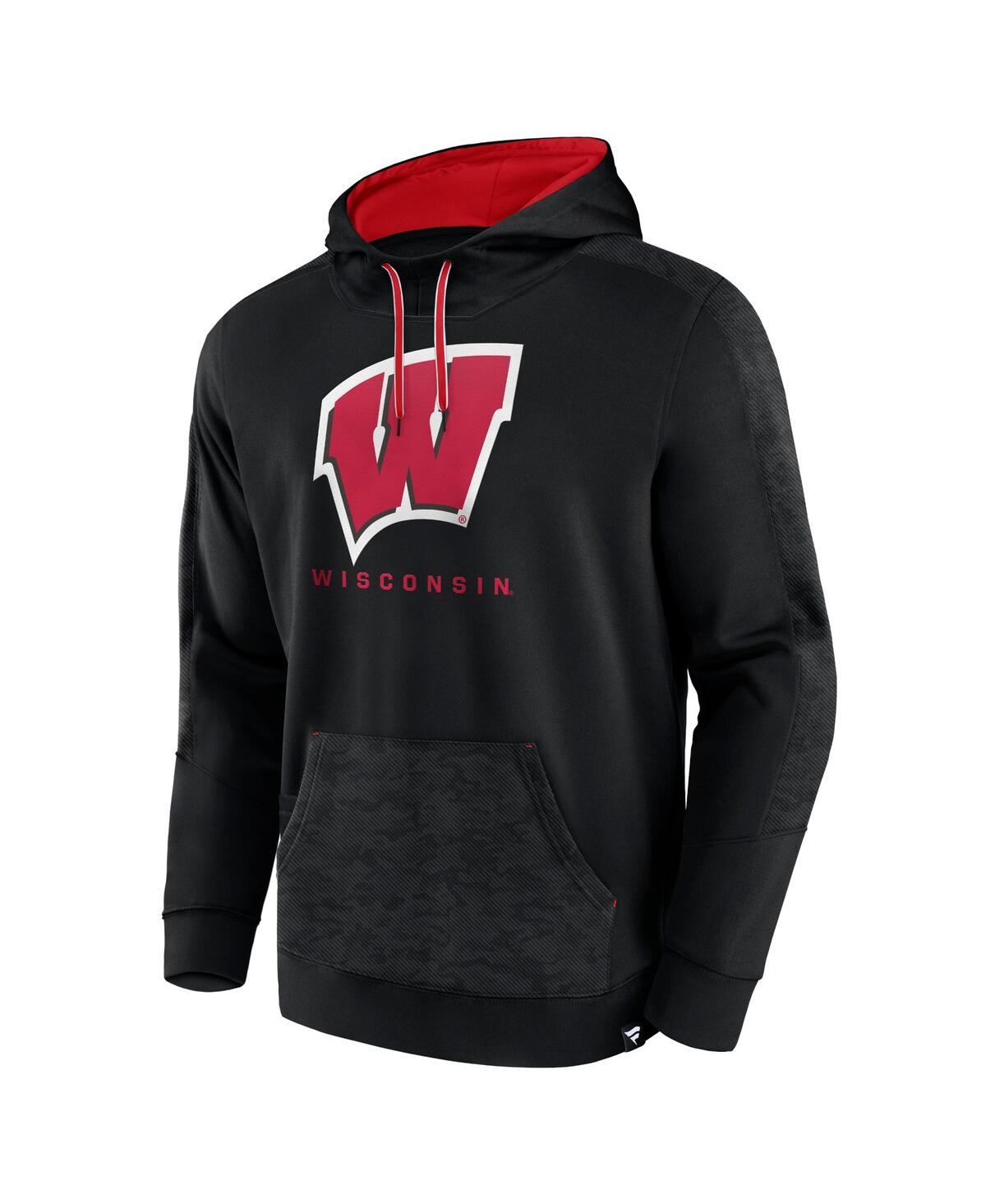 Men's FanaticsWisconsin Badgers Defender Pullover Hoodie - Black