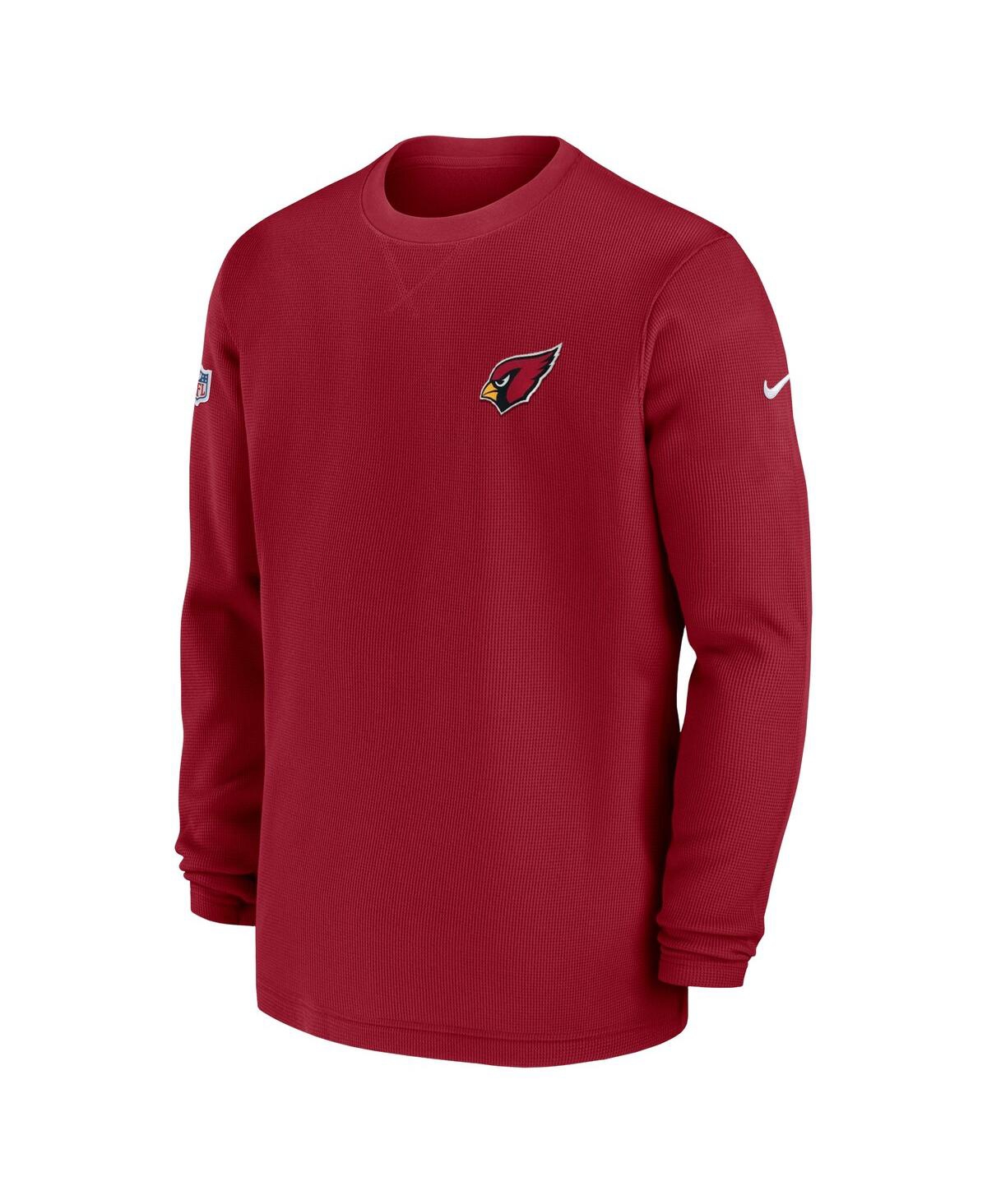 Men's NikeArizona Cardinals 2023 Sideline Throwback Heavy Brushed Waffle Long Sleeve Top - Cardinal